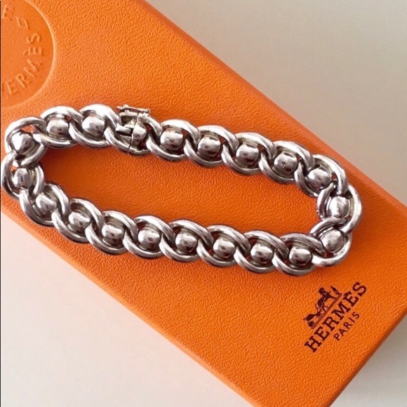 hermes link chain silver